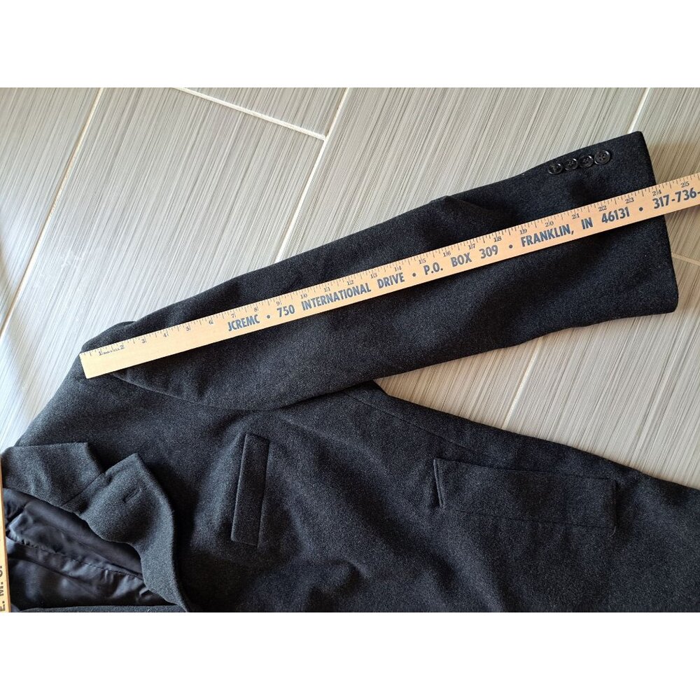 Ralph Lauren Chaps Charcoal Gray Wool Cashmere Overcoat Lined Button Men's 44S - Picture 8 of 14